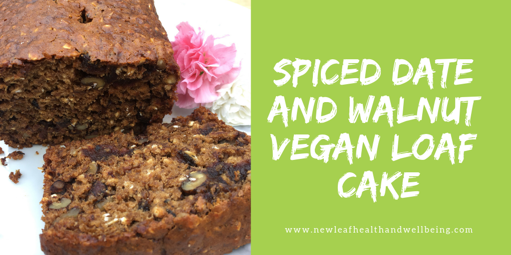 spiced date and walnut vegan loaf cake recipe