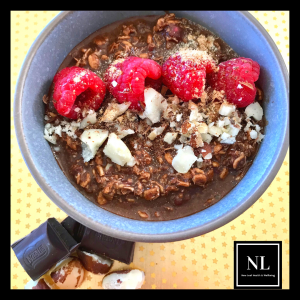 chocolate raspberry overnight oats