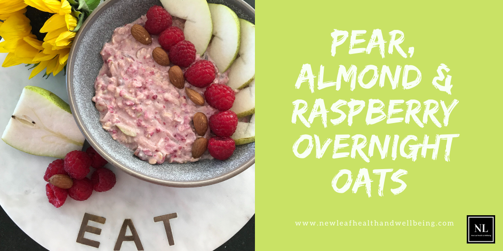 pear almond raspberry overnight oats