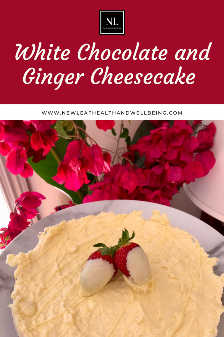 White chocolate and ginger cheesecake