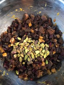 Fruit and nut christmas cake dried fruit and nuts mix