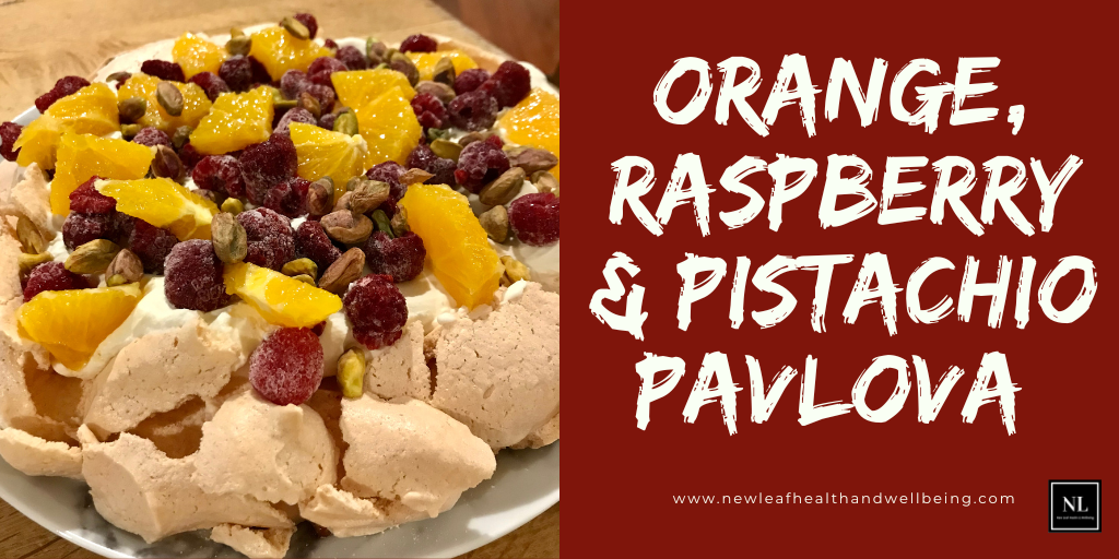 Orange Raspberry & Pistachio pavlova